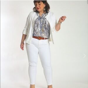 Cabi white castaway denim jacket Size S